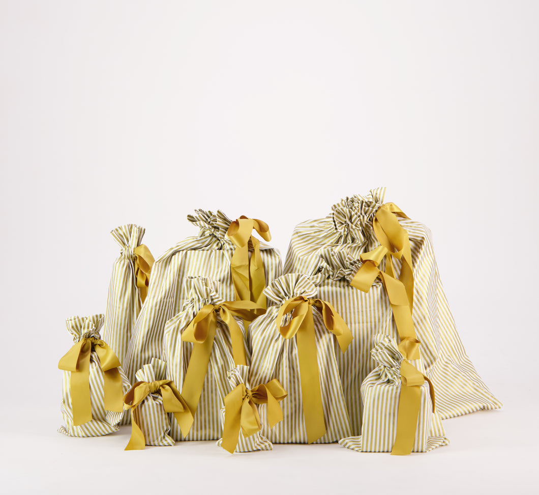 Gold Stripes (Reusable Gift Bag Set)